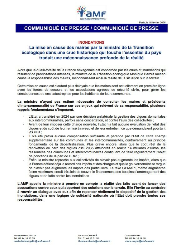 Image for the Tweet beginning: 🔴 [COMMUNIQUÉ DE PRESSE] Inondations